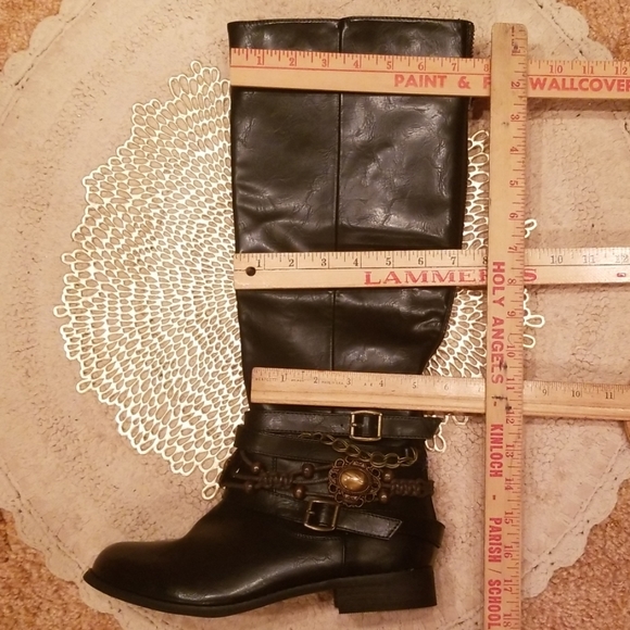 Pierre Dumas  Embellished Brown Riding  Boots Size 9 - Picture 8 of 8